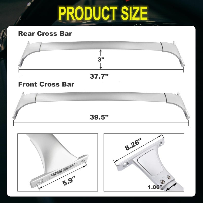 ROSY PIXEL Cross Bars Roof Rack for Nissan Rogue 2014-2020 (with Raised Side Rails), Not for Rogue Sport, Top Roof Rail Cargo Luggage Carrier Black Suitable for Carrying Luggage/Kayaks/Bicycles - Image 3